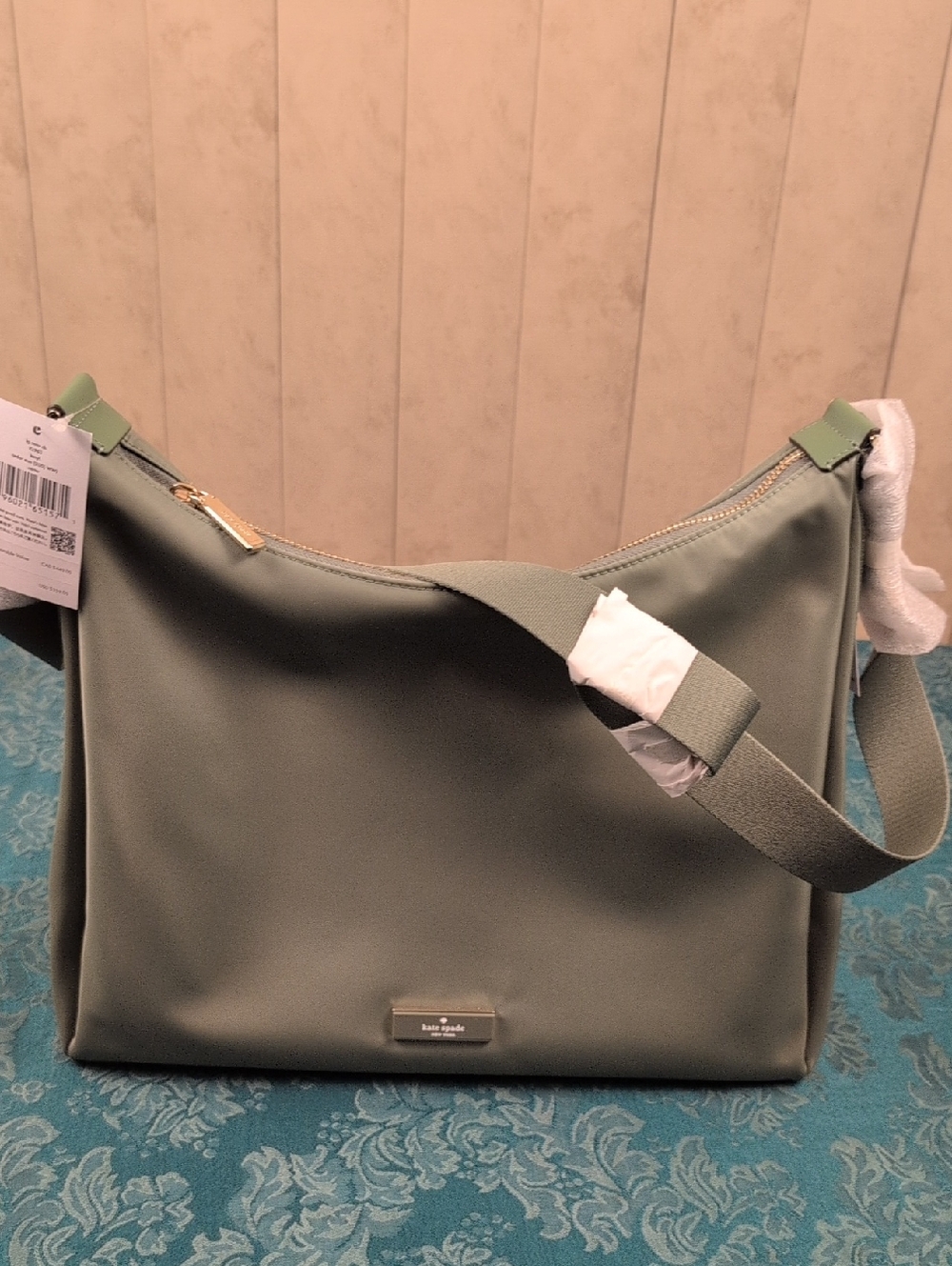 kate spade sage green shoulder hobo bag